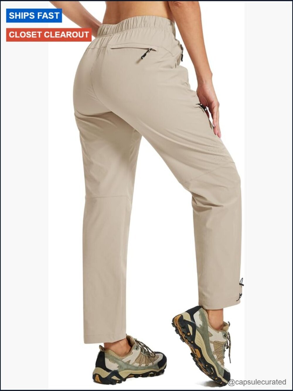 Hiking Cargo Pants Lightweight Quick Dry with Zipper Pockets 5 Pockets